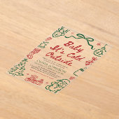 Hand Drawn Baby It's Cold Outside Baby Shower Acryleinladungen (Ablage )