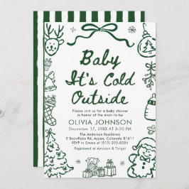 Hand Drawn Baby It's Cold Outside Baby Shower Einladung