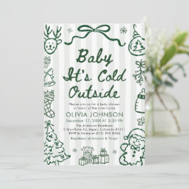Hand Drawn Baby It's Cold Outside Baby Shower Einladung