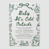 Hand Drawn Baby It's Cold Outside Baby Shower Pergament Einladungen (Vorderseite)