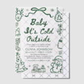 Hand Drawn Baby It's Cold Outside Baby Shower Pergament Einladungen (Versetzt (Einladung))