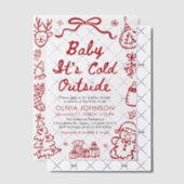 Hand Drawn Baby It's Cold Outside Baby Shower Pergament Einladungen (Versetzt (Einladung))