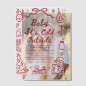 Hand Drawn Baby It's Cold Outside Baby Shower Pergament Einladungen (Versatz (Ehepaar))