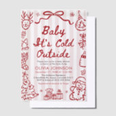 Hand Drawn Baby It's Cold Outside Baby Shower Pergament Einladungen (Versetzt)