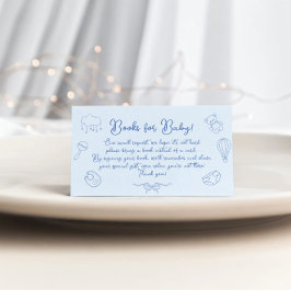 Hand Drawn Baby Shower, Bow Boy Books for Baby Begleitkarte
