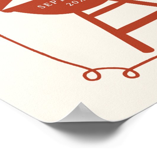 Hand Drawn Backyard I do BBQ engagement party Poster (Ecke)