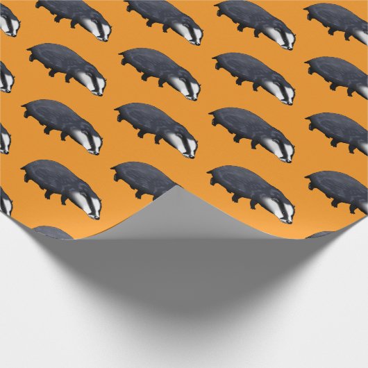 Hand Drawn Badger Illustration Design Geschenkpapier (Ecke)