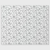 Hand Drawn Bakery Illustration Gift Wrap Geschenkpapier (Flach)