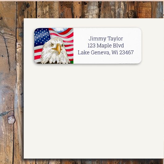 Hand Drawn Bald Eagle und Patriotic amerikanische