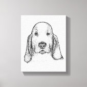 Hand-Drawn Basset Hound Portrait Canvas Art Leinwanddruck (Vorderseite)