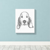 Hand-Drawn Basset Hound Portrait Canvas Art Leinwanddruck (Insitu (Holzboden))