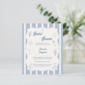 Hand drawn beach blue Bridal Shower invitation (Stehend Vorderseite)