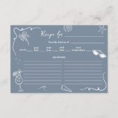 Hand Drawn Beach Doodle Bridal Shower Recipe Card Begleitkarte (Vorderseite)