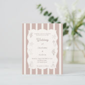 Hand drawn beach ivory taupe wedding invitation (Stehend Vorderseite)