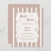Hand drawn beach taupe Bridal Shower invitation (Vorne/Hinten)