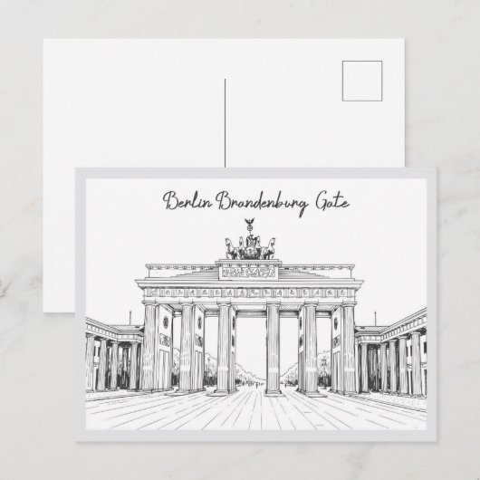 Hand drawn Berlin Brandenburg Gate Germany Postkarte (Vorne/Hinten)