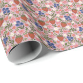 Hand Drawn Berry Pattern  Wrapping Paper Roll Geschenkpapier (Rolleneckpunkt)
