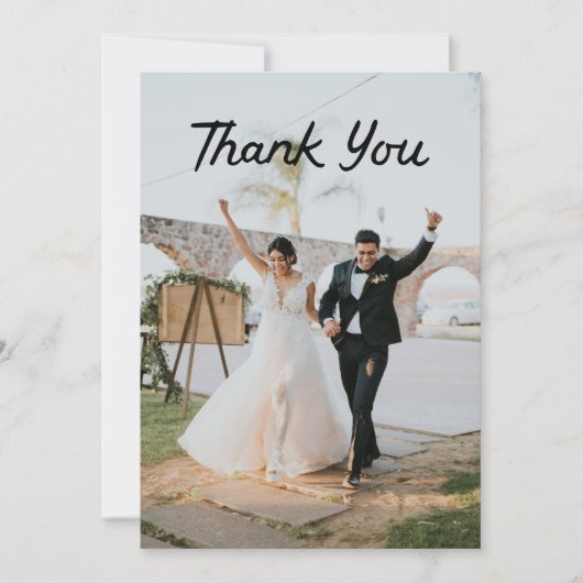 Hand Drawn Best Day Ever Wedding Dankeschön Card Dankeskarte (Vorderseite)