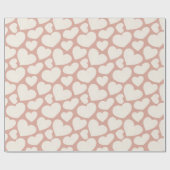 Hand Drawn Big Hearts Pattern Boho Girly Pink Geschenkpapier (Flach)