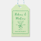 Hand Drawn Bikinis & Martinis Bow Bachelorette Geschenkanhänger (Vorderseite)