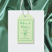 Hand Drawn Bikinis & Martinis Bow Bachelorette Geschenkanhänger