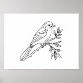 Hand-Drawn Bird Illustration Art Poster (Vorne)