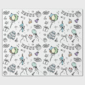 Hand Drawn Birthday Geschenkpapier (Flach)