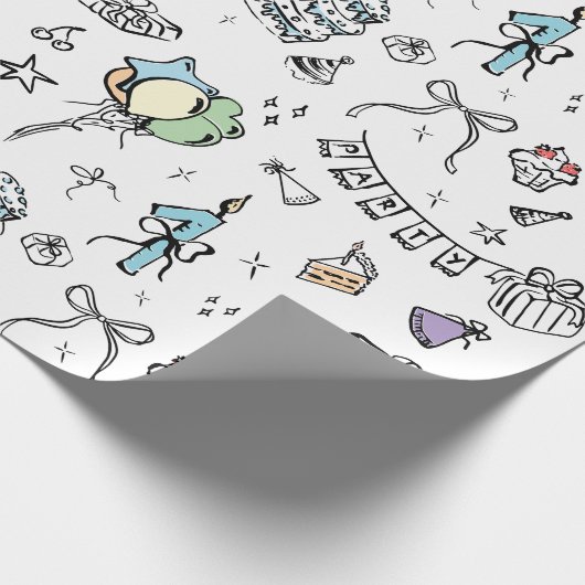 Hand Drawn Birthday Geschenkpapier (Ecke)