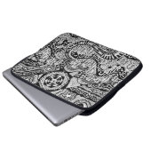 hand drawn black and white ink landscape laptopschutzhülle (Vorne Knopf)