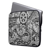 hand drawn black and white ink landscape laptopschutzhülle (Vorderseite Links)