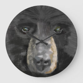 Hand drawn black bear image. große wanduhr