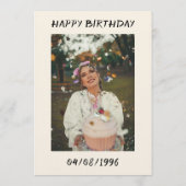 Hand Drawn Black & Cream 30TH Birthday Photo Einladung (Rückseite)