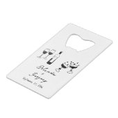 Hand Drawn Black Illustrations Doodles Wedding Geldbeutel Flaschenöffner (Vorderseite Schrägansicht)