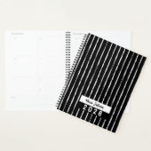 Hand Drawn Black & White Stripes Yearly Planner Planer (Anzeige)