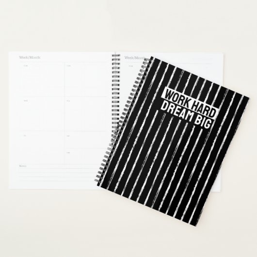 Hand Drawn Black & White Stripes Yearly Planner Planer (Anzeige)
