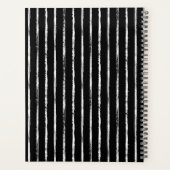 Hand Drawn Black & White Stripes Yearly Planner Planer (Rückseite)