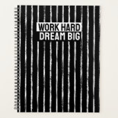 Hand Drawn Black & White Stripes Yearly Planner Planer (Vorderseite)