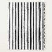 Hand Drawn Black & White Stripes Yearly Planner Planer (Rückseite)