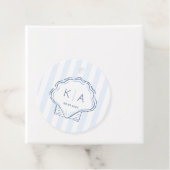 Hand-Drawn Blue And White Shell Monogram Wedding Geschenkanhänger (Beispiel)