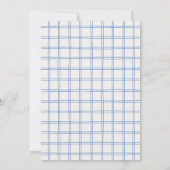 Hand Drawn Blue Bow Gingham Bow Baby Shower Dankeskarte (Rückseite)