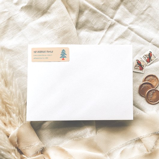 Hand Drawn Blue Christmas Tree Doddle-Adresse