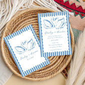 hand drawn Blue Couple Swan Whimsical Wedding Einladung