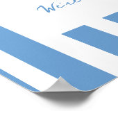 hand drawn blue  Couple Swan Whimsical Wedding Poster (Ecke)