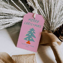 Hand Drawn Blue Green Christmas Tree Funky