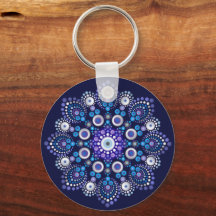 Hand Drawn Blue Jewel Dot Mandala