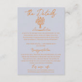 Hand Drawn Blue Orange Floral Wedding Details Begleitkarte (Vorderseite)