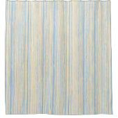 Hand Drawn Blue Vertical Stripe Bathroom Decor Duschvorhang (Vorderseite)