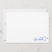 Hand Drawn Blue Whimsical Dankeskarte (Rückseite)