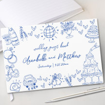 Hand Drawn Blue Whimsical Wedding