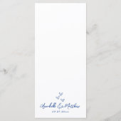 Hand Drawn Blue Whimsical Wedding Menükarte (Rückseite)